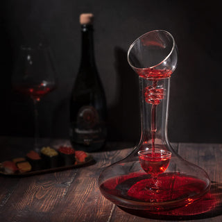 Wine Tower Decanting Aerator Set By 2 Aerating Parts Upper And Lower Aerators Piece
