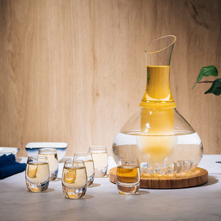 Sake Carafe Set 6 Sake Glass Set 8 5 Oz Glasses For Warm Or Cold Japanese Wine Drinking With A Woode