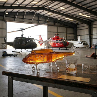 Helicopter Whiskey Decanter Black Hawk Chopper
