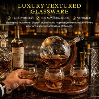 Airplane Globe Whiskey Decanter Premium Barware Gift Elegant Drinkware Collection