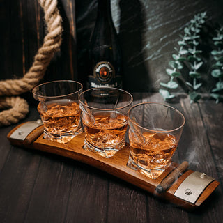 Cigar Glass Coaster With 3 Whiskey Cigar Glasses Slot To Hold Cigar Whiskey Glass Gi