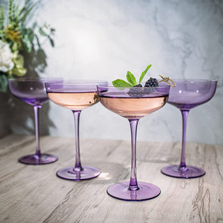 Colored Coupe Glass 7OZ Set Of 4 Colorful Champagne Cocktail Glasses Fancy Manhattan
