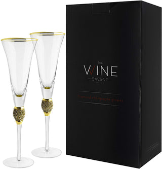 Diamond Champagne Flutes Premium Barware Gift Elegant Drinkware Collection