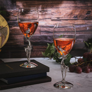 Stag Antler Set Of 2 Wine Glasses 9h Wine Glasses Set For Any Home Bar Luxury Glass Stag Deer Figuri