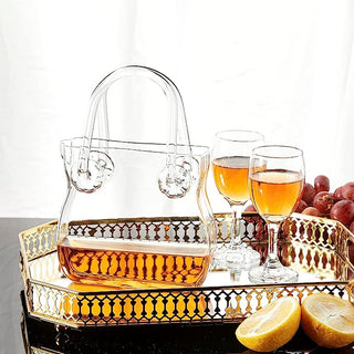 Glass Handbag Purse Decanter Vase For Flowers Wine Whiskey Decanter For Women Womens Bag Shape Fish