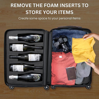 Wine Bottle Suitcase | Holds 10 Standard 750 ML Size Bottles