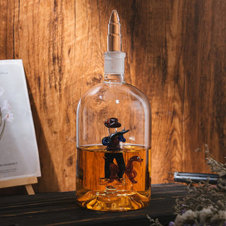 Man With Dog Hunting Bullet Whiskey Decanter Premium Barware Gift
