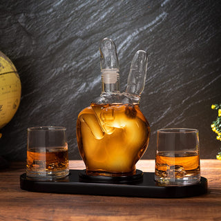 Peace Sign Wine And Whiskey Decanter 750ML With 2 10OZ Glasses By 9 H 14 L Peace Sig