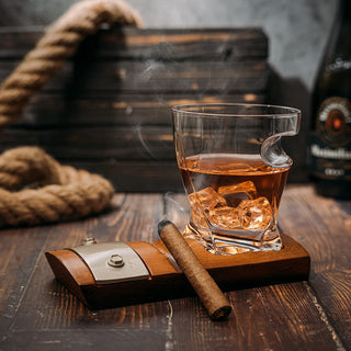 Cigar Glass Coaster With A Whiskey Cigar Glasses Slot To Hold Cigar Whiskey Glass Gi