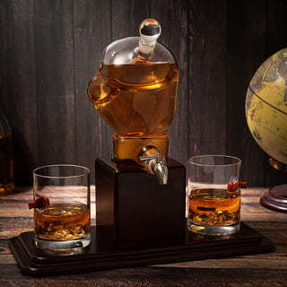 Boxing Glove Whiskey Decanter Set 750ML 13 H X 13 W With 2 10OZ Boxing Glasses By Fo