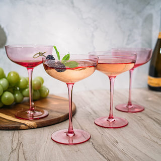 Colored Coupe Glass 7OZ Set Of 4 By Colorful Champagne Cocktail Glasses Fancy Manhat
