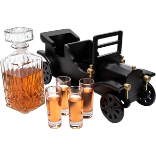 Old Fashioned Car Whiskey Decanter Set Model T Very Large 15 X 13 X 7 750ML Decanter And 4 3OZ Whisk