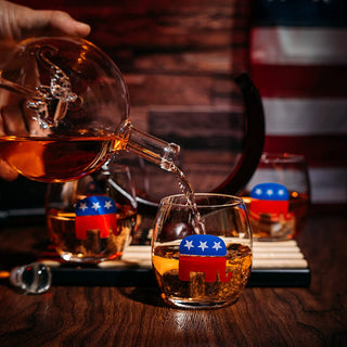 Republican Party Wine Whiskey Decanter Set Proud Republicans Vote Red Election Decor Washington Dc P