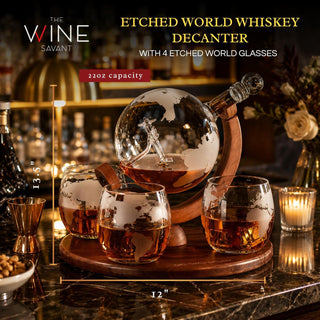Airplane Globe Whiskey Decanter Premium Barware Gift Elegant Drinkware Collection