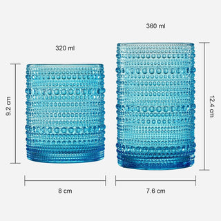 Hobnail Drinking Glasses Colored Beaded Drinking Set Of 12 Premium Barware Gift