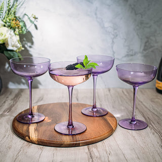 Colored Coupe Glass 7OZ Set Of 4 Colorful Champagne Cocktail Glasses Fancy Manhattan