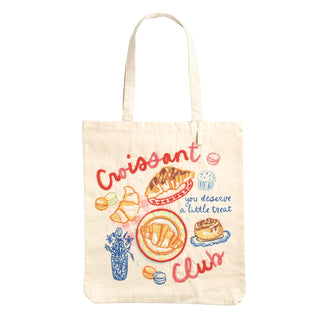 Croissant Club Café Beaded Tote