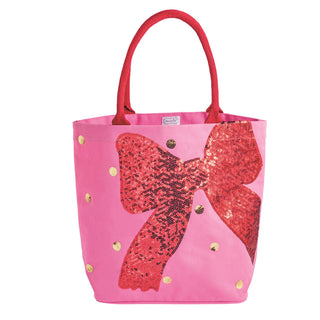 Bow Pink Holiday Sparkle Tote