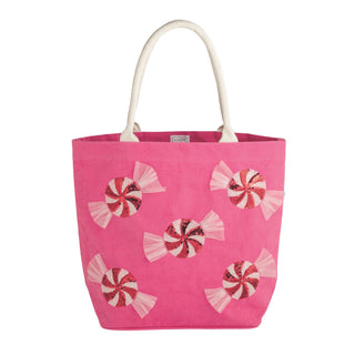 Peppermint Pink Holiday Sparkle Tote