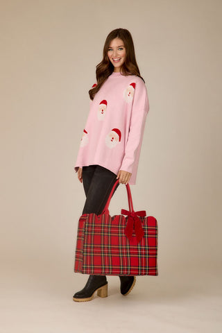 Red Tartan Scallop Tote