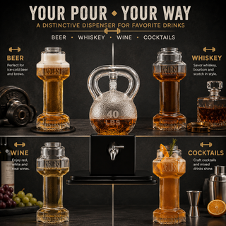 Kettlebell Whiskey Wine Decanter Set With Dumbbell Glasses Elegant Weightlifting Whiskey Decanter 10