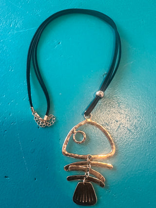 Gold Fish Bone Necklace