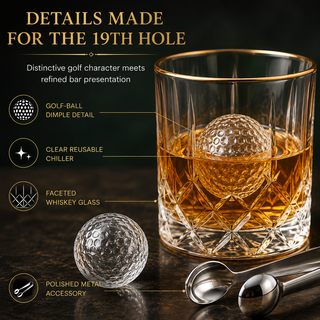 Golf Ball Whiskey Coolers Pack Of 5 Mens Gift Set Golfers Whiskey Chill Stones Reusable Cooling Ball