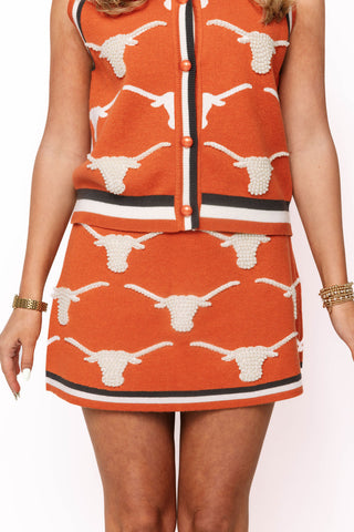 QOS Licensed Texas Knit In Rhinestone Knit Skirt