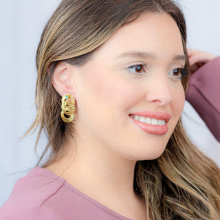Emerald Trio Circle Earrings