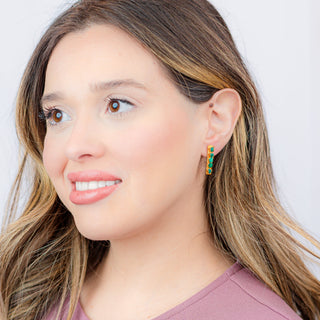 Emerald String Studs