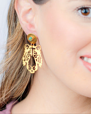 Emerald Tiger Earrings