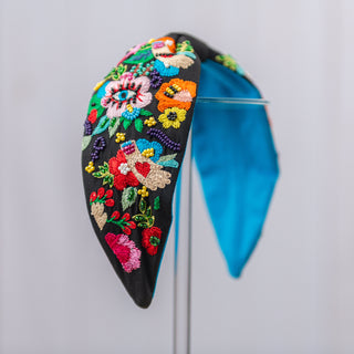 Busy Garden Embroidered Adjustable Headband
