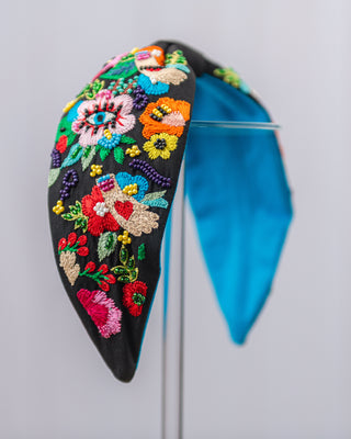 Busy Garden Embroidered Adjustable Headband
