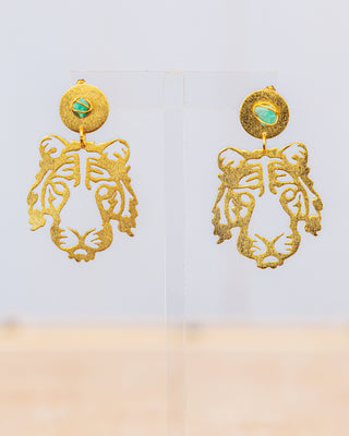 Emerald Tiger Earrings