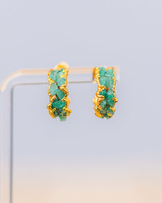 Emerald Gems Mini Hoop Earrings