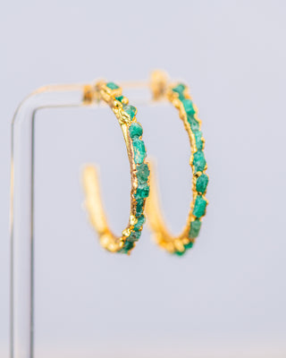 Emerald Gems Maxi Hoop Earrings
