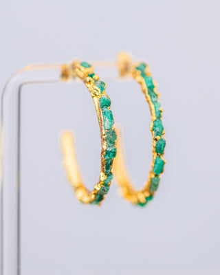 Emerald Gems Maxi Hoop Earrings
