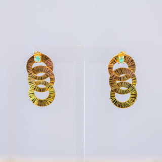 Emerald Trio Circle Earrings