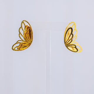 Golden Flying Butterfly Stud Earrings