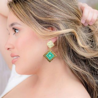 Diamond Turquoise Earrings