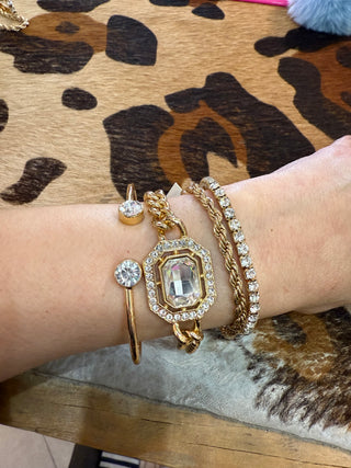 Clear Gem Stack Bracelets