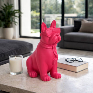 Pink Diva Bulldog Figurine, 10 in.