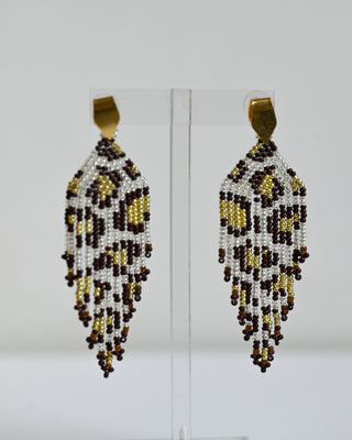 Leopard Fringe Earrings