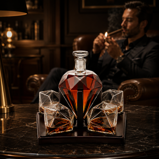 Diamond Decanter Set Premium Barware Gift Elegant Drinkware Collection