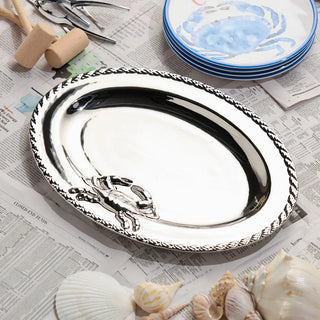 Silver Plated Crab Oval Platter 16 X 12