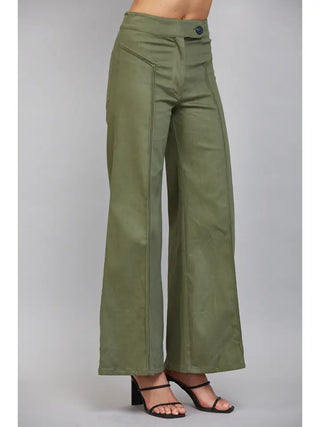 Olive Muse High-Waist Flares