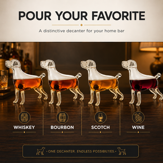 Dog Whiskey And Wine Decanter Premium Barware Gift Elegant Drinkware Collection