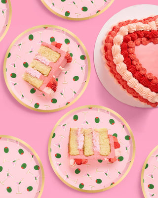 Dirty Martini Paper Plates | Pink Cocktail Party Decor