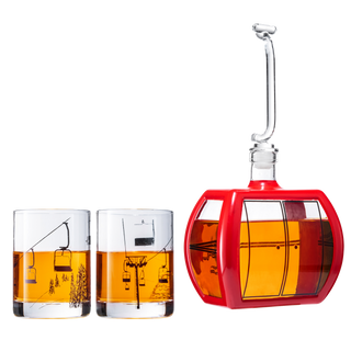 Gondola Wine Whiskey Decanter 34 Oz Two 10 Oz Chairlift Glasses Alaska Gifts Skiier