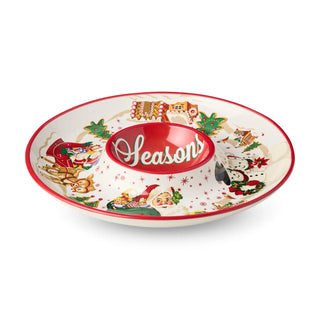 Santa's Retro Christmas Chip and Dip 13.75in